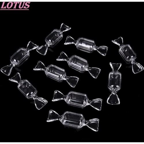 8CM 10Pcs Transparent Clear Plastic Sweet Shaped Candy Boxes Case Storage Container High Quality New Arrival