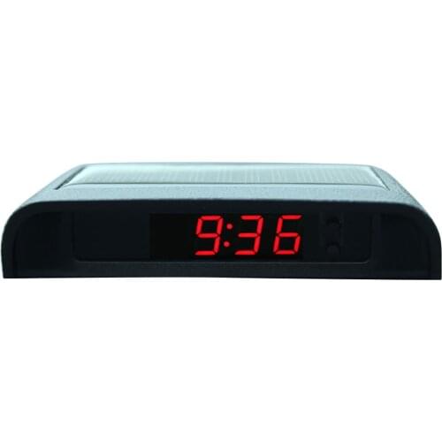 Car Digital Clock Solar Digital Watch Auto Internal Stick-On Built-in Battery Auto Dashboard Clocks Universal Car Decor