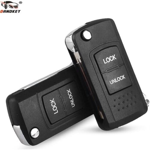 Dandkey 2 Buttons Flip Folding Car Remote Key Shell Case Fob For Mitsubishi Key For Lancer Car Key With Left MIT8 Blade