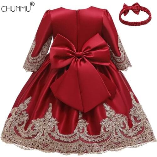 Flower Girl Dress Tutu Christmas Dress Long Sleeve For Girl New Year Girl Children Clothing Winter Kids Dresses