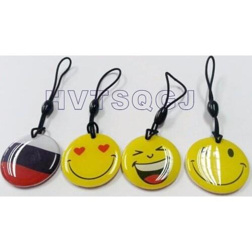 200pcs free design logo printing rfid NFC epoxy tag with NFC 215 chip for contactless access control