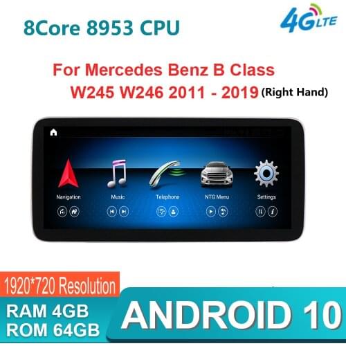 IPS Android 10 Car dvd radio multimedia GPS Navigation for Benz Mercedes Benz B Class W245 W246 2011-2019 Right hand RHD