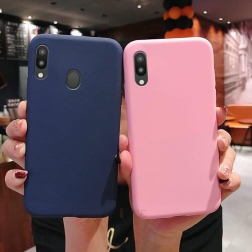 Solid Matte silicone soft case on for samsung galaxy M10 M20 A10 A30 A50 A40 A70 M30 S7 S8 S9 S10 S10 A6 A8 Plus 2018 Case