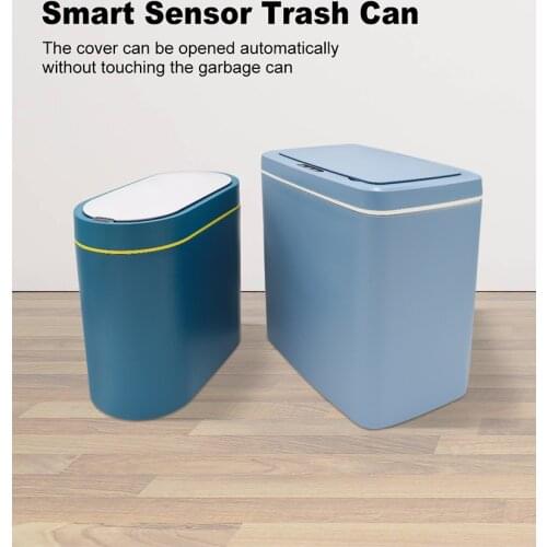 Intelligent Sensor Trash Can Electronic Automatic Waterproof Sensor Rubbish Bin Smart HomeTrash Can For Bedroom Bathroom Kitchen