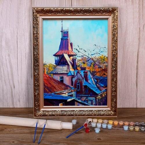 Landscape Old Villa DIY Painting By Numbers Package Acrylic Paints 40*50 Picture By Numbers Photo New Design For Adults Art