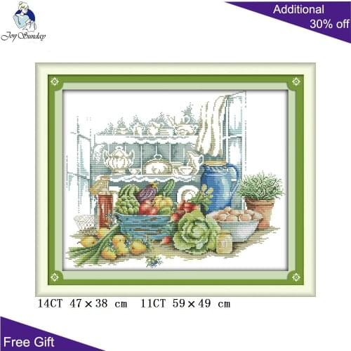 Your Gift Kitchen Needlework J403 14CT 11CT Counted and Stamped Home Decor Kitchen Needlepoint Embroidery DIY Cross Stitch kits