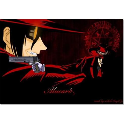 HELLSING Poster Silk Fabric Print Poster Print Cloth Fabric Wall Poster Custom Satin Poster 40X60cm,50X75cm,60X90cm