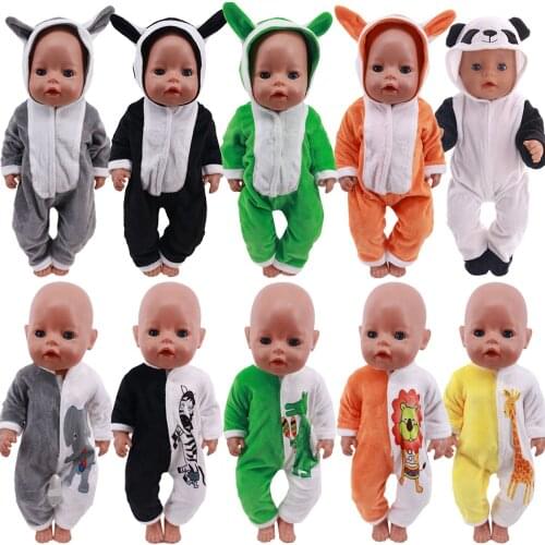 Baby New Born Fit 18 inch 43cm Doll Clothes Cute Unicorn Doll Clothes Rompers Suit For Fit 18 Inch American&43Cm Baby New Born