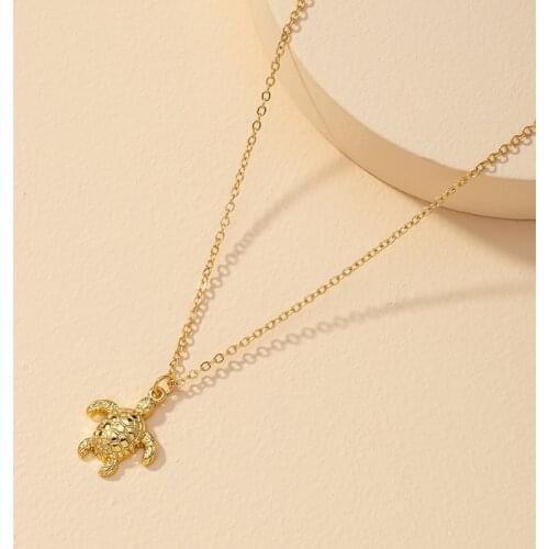 Animal Turtle Pendant Necklace Europe America Hot Sale Women Girls Gold Zinc Metal Choker Necklace Party Jewelry Accessories