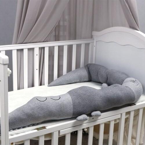 185cm Newborn Baby Bed Pillow Children Crocodile Pillows Bumper Kids Crib Fence Cotton Cushion Kids Room Bedding Decoration