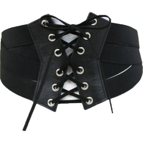 Stretch Waist Belts Slimming Cincher Gridle Belts Sexy Black Dress Belt Hourglass Decoration Underbust Wide Corset Gorset Korset