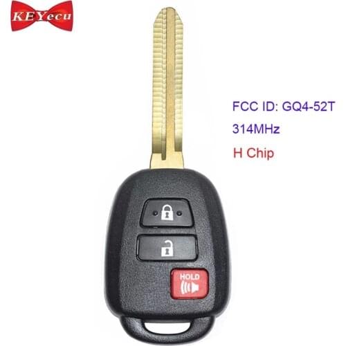 KEYECU for Toyota Rav4 Highlander Tacoma Sequoia Tundra Remote Key Fob GQ4-52T H Chip 89070-0R130 89071-0R040 89070-0R120