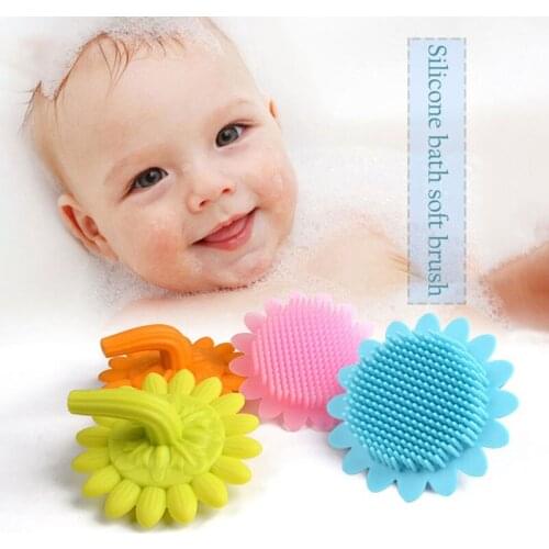1PCS Silicone Wash Cleansing Baby Massage Shampoo Brush Cute Soft Clean Silicone Brushes Exfoliating Skin For Baby Bath Shampoo