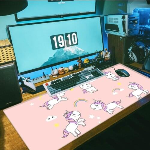 Cute cartoon unicorn Laptop Mice Mousepad Computer Gaming Mousepad Anti-slip Natural Rubber with Locking Edge Gaming Mouse Mat