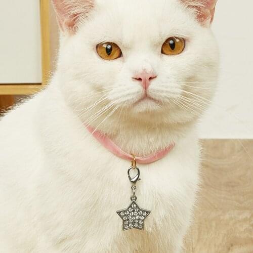 Rhinestones Flower Charm Pendant Jewelry for Female Pet Dog Cat Necklace Collar Accessory