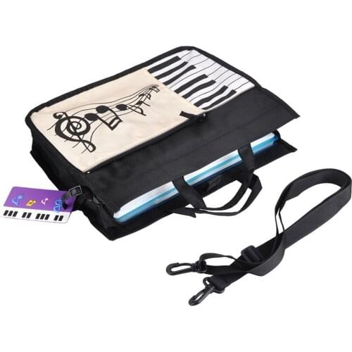Piano Keys Music Tote Bag Waterproof Oxford Cloth Handbag Shoulder Bag Large Capacity Piano Keys Organizer