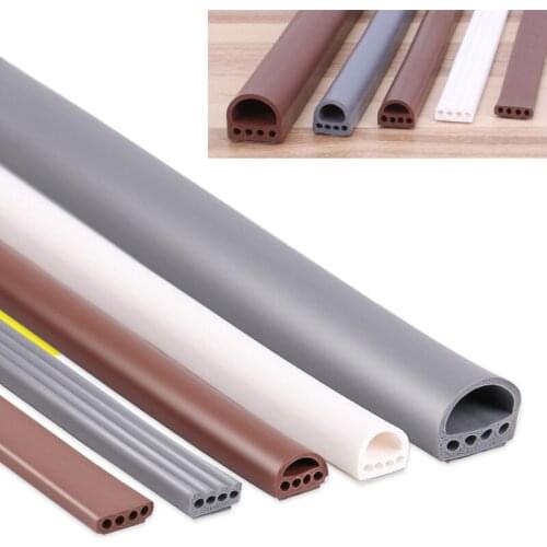 6M/lot I-D Type Silicone Rubber Sealing Strip For Door / Window Sound Insulating Strip Self-adhesive Tape Window Insulation Seal