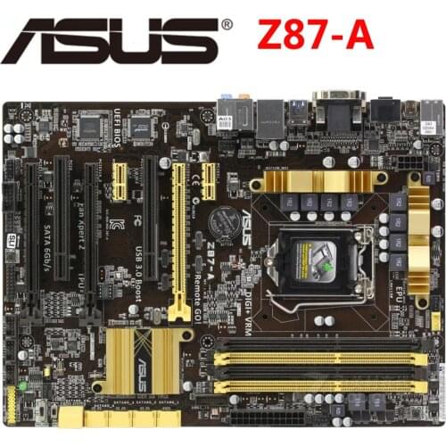 Z87 For ASUS Z87-A 100% Original Motherboard32G Z87A Desktop LGA 1150 DDR3 Mainboard Mother board PCI-E X16 USB3.0 SATA III Used