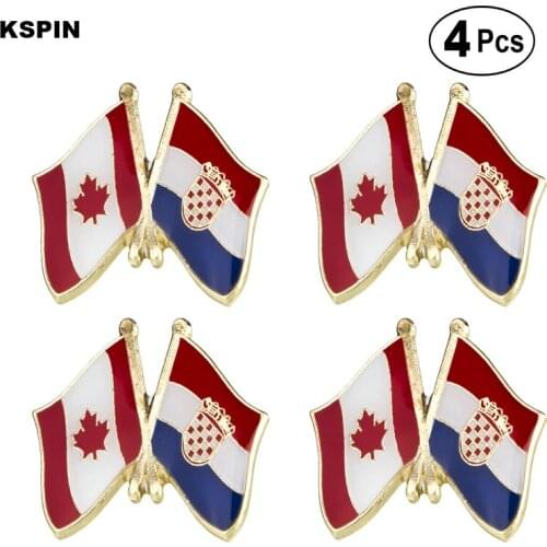 Canada & Croatia Friendship Flag Pin Lapel Pin Badge Brooch Icons 4pcs