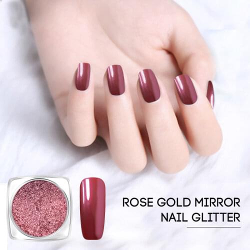 1 Box Nail Glitter polishing for nails Mirror Effect Powder Chrome Pigment Decorations Rose Gold Mirror Nail Glitter Powder
