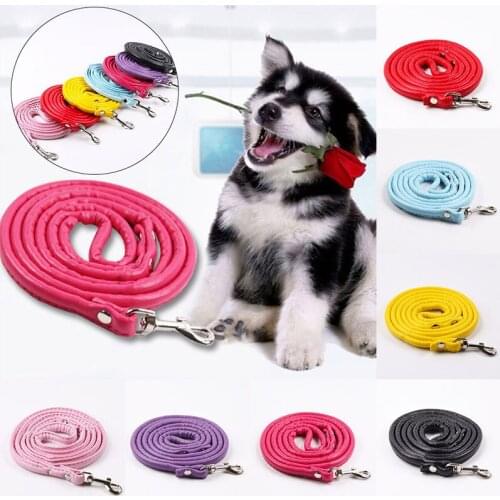 1 PC Pet Soft PU Leather Smll Dog Leashes 120cm Dog Lead Pet Training Walking Puppy Leash Material Smooth Easy to Clean