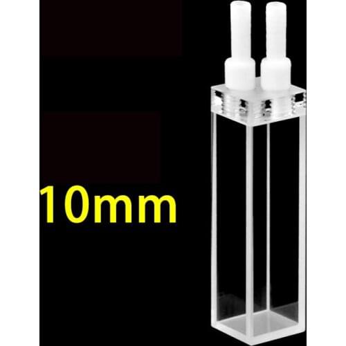 1PC 10mm quartz fluorescent flow cuvette / flow cell / special for scientific research with good sealing 3.5ml