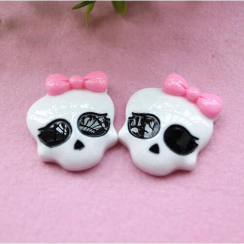 10Pcs Skull Charms Flatback Resin Fashion Pendant for Earrings Keychain Diy Necklace Woman Jewerly