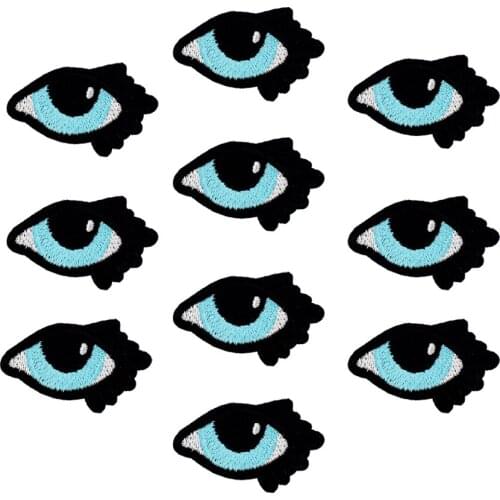 10pcs blue eye iron on patches for clothing patch thermocollants applique iron sew on patches sewing accessories for DIY clothes