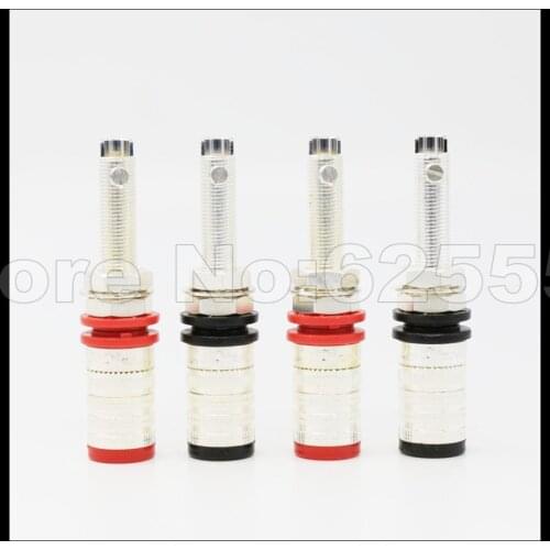 4pcs High Quality Silver Plated Speaker Terminal Binding post Audio Speaker Terminal Plug