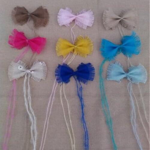 5pcs/set handmade linen baby girl headband baby shower gift accessories for newborn photography