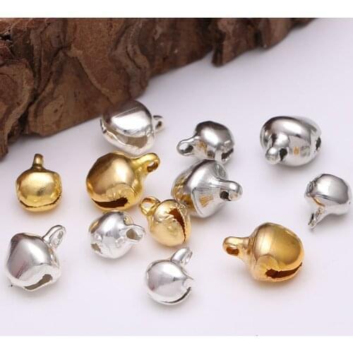 50Pcs/lot Small Gold And Silver Bells DIY Crafts For Home Festival Party Ornaments Decorations Pendants Iron Jingle Bells