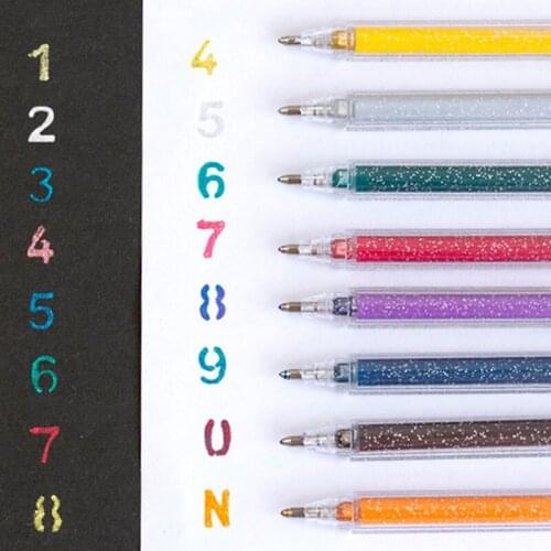 8 pcs/set Creative Highlighter Pen Bling Bling Glitter Color Marker Pens DIY Drawing Scrapbooking Pens Art Supplies Gift