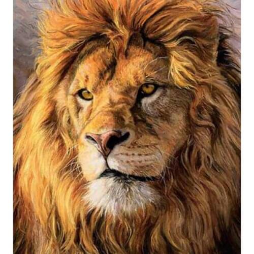 5D DIY Diamond Painting Square/Round Diamond Animal Painting Ferocious Lion Picture Cross Stitch Furniture Decoration WG2911
