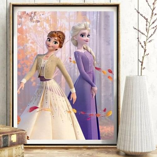 DIY 5d Diamond Painting Disney Elsa Anna Diamond Mosaic Embroidery Cross Stitch Kits Home Decor Frozen Ice Sister Rhinestone Art