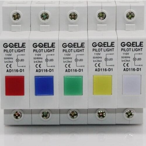 110V din type C45 circuit breaker indicate light AD116-D1 din indicator blue red green yellow white signal lamp plot light