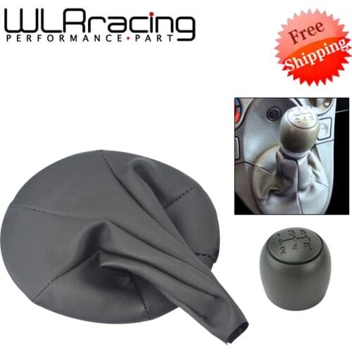 FREE SHIPPING - 5 Speed Car Gear Shift Knob with PU Leather Gear Shift Shifter Gaiter Boot Cover for FIAT PANDA 2003-2012