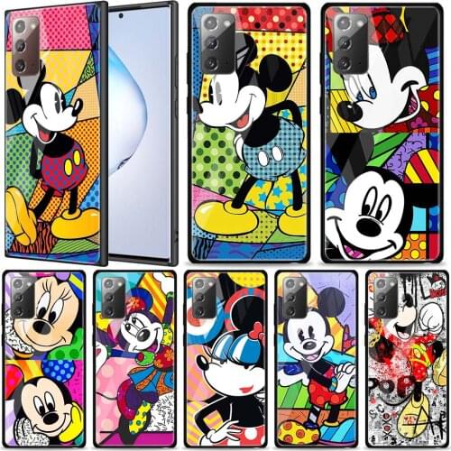 Color Disney Mickey for Samsung Galaxy Note 20 Ultra 10 Lite Plus 9 8 5G A70 A50 A40 A30 A20 Tempered Glass Phone Case