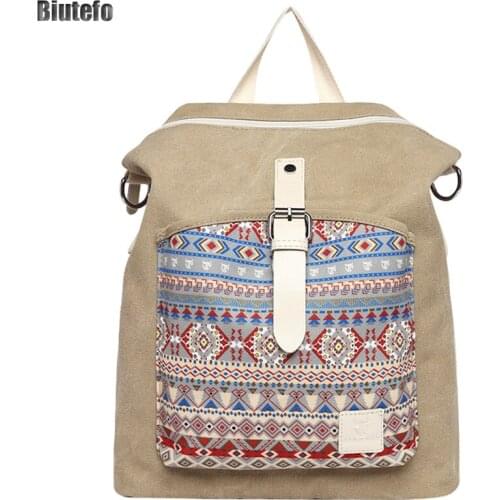 Travel Bag for Women Canvas School Backpack Designer Mochila Mujer Casual Vintage Bolso Playa Grande Bolsa Tela Compra Shoulder