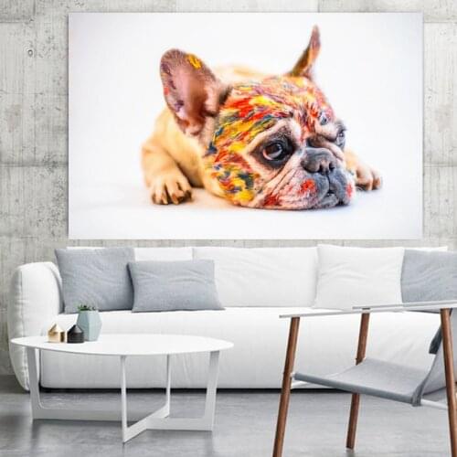 RELIABLI ART Animal Paintings Canvas Prints Cute Thinking Dog Pictures Wall Art For Living Room Decoration Cuadros No Frame