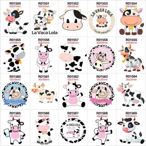 Cute Cow Printed Flatback Planar Resin 30pcs/lot DIY Craft Hair Accessories Decor Materials