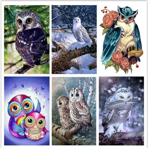 Needlework 5d diy diamond painting cross stitch kits Big eye owl Wall Stickers square drill full diamond embroidery home decor