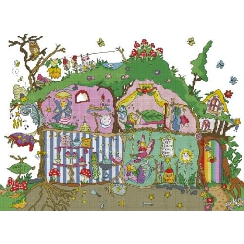 Top Quality lovely counted cross stitch kit tree house animal world nature Bothy Threads