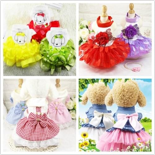 New Dog Dress Pet Dog Clothes for Small Dog Wedding Dress Spring Fashion Skirt Puppy Clothing Spring Fashion Pet Clothes XS-XXL