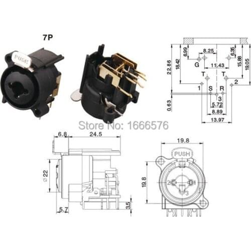 Wholesale 50PCS/LOT pcs FEMALE SOCKET, XLR-1/4" JACK With LOCK - 416