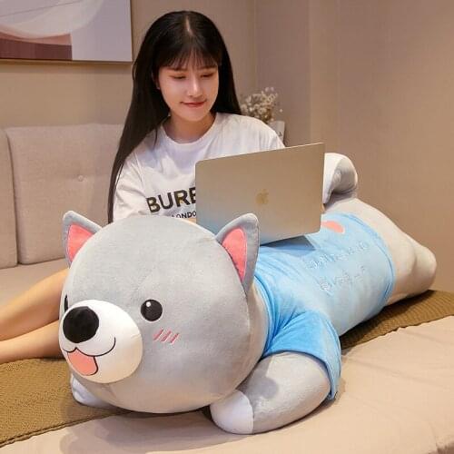80/100cm Cute Big Plush Stuffed Dog Pillow Toys Soft Lovely Animal Puppy Dog Plush Doll Cartoon Sleep Cushion Gift for Kids Girl