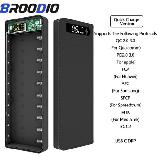 Quick Charge Version 10*18650 Power Bank Case Dual USB Mobile Phone Charge QC 3.0 PD DIY Shell 18650 battery Holder Charging Box