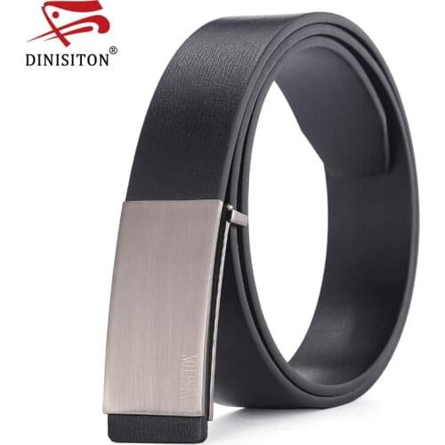 DINISITON 100% cowhide genuine leather belts for men Strap male Smooth buckle vintage jeans cowboy Casual designer brand belt
