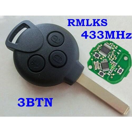 RMLKS New Remote Key Keyless Entry Fob 3 Button For MERCEDES For BENZ MB Smart 451 433MHZ with ID46 7941 Tranponder Chip