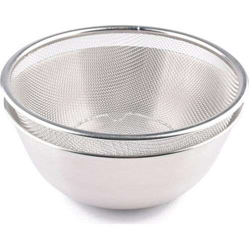 Stainless Steel Drain Mesh Basket Strainer Bowl Fruit Rice Sieve Colander Sifter Storage Snack Candy Cookie Organizer Bowls