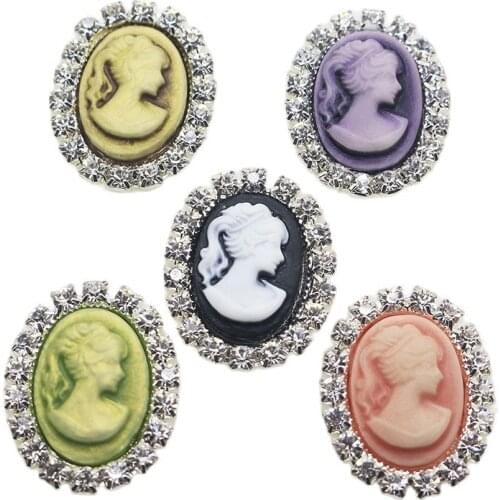 Rhinestone Button 10Pcs / Lot20 * 25MM Resin Sewing Button, Craft Clothing Decoration Accessories DIY Party Embellishment